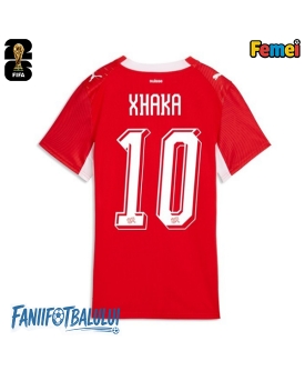 Elveția Granit Xhaka #10 Echipament de Fotbal Replică Mondial 2026 Femei Acasa